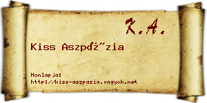 Kiss Aszpázia névjegykártya